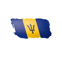 Barbados flag, vector illustration on a white background