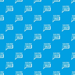 Bubble speech sale black friday pattern vector seamless blue repeat for any use