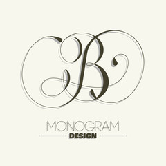 Stylish calligraphy letter B monogram design © Greg Brave