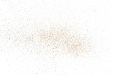 Fototapeta na wymiar Sand dust isolated on white background and texture, with clipping path, top view