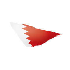 Obraz premium Bahrain flag, vector illustration on a white background