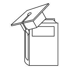 text book with hat graduation