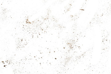 Dirt dust isolated on white background and texture, top view