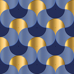 Retro vibes luxury water waves seamless pattern