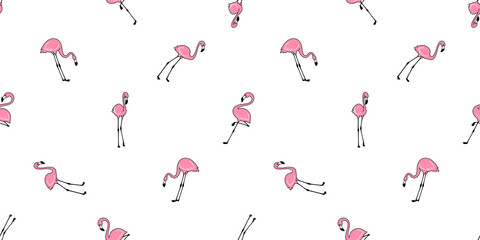 Flamingo seamless pattern vector pink Flamingos exotic bird summer tropical cartoon scarf isolated tile background repeat wallpaper illustration © CNuisin