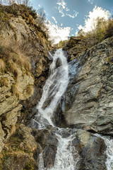 Fototapeta na wymiar Waterfall in Gressoney