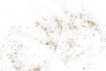 Fototapeta na wymiar Dirt dust isolated on white background and texture, top view