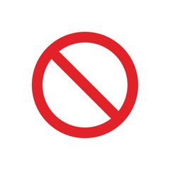 No sign icon isolated on white background. Vector illustration.