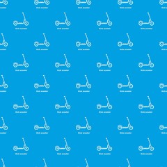Kick scooter pattern vector seamless blue repeat for any use
