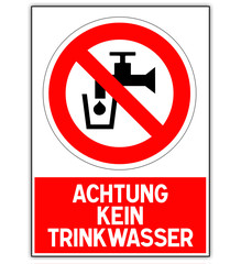 Panneau Eau non potable &eacute;crit en allemand 