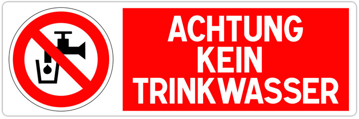 Panneau Eau non potable écrit en allemand 
