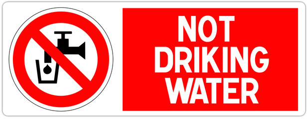 Panneau Eau non potable écrit en englais