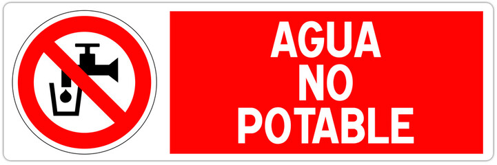 Panneau Eau non potable écrit en espagnol