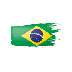 Brazil flag, vector illustration on a white background