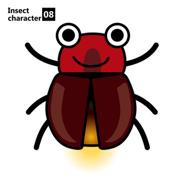 擬人化した昆虫のイラスト｜蛍　ホタル｜Insect character　fire Fly
