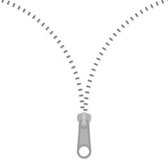 Icon zipper. Zippered unlock. Open zipper. Fastener. Unzip. Vector illustration