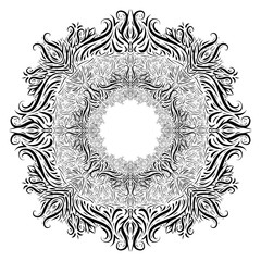 Black and white vintage vignette. The object is separate from the background. Vector doodle element for invitations, cards and your design