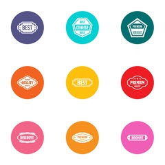 Best prize icons set. Flat set of 9 best prize vector icons for web isolated on white background