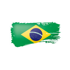 Brazil flag, vector illustration on a white background
