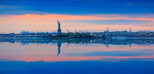 Statue of Liberty at sunset © yooranpark
