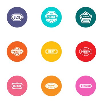 Best prize icons set. Flat set of 9 best prize vector icons for web isolated on white background