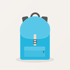 Isolated backpack icon. Rucksack for school, business, camping, street, travel and tourism. Vector illustration, flat design