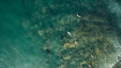 Fototapeta na wymiar bali indonesia canggu vertical waters canggu aerial drone shot