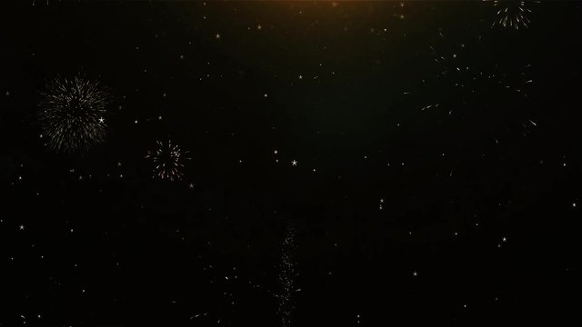 93rd Happy Birthday Text Greeting and Wishes card Made from Glitter Particles From Golden Firework display on Black Night Motion Background. for celebration, party, greeting card, invitation card.