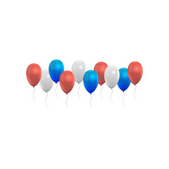 Balloons set red blue and white grey colors
