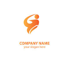 sport logo design element, people logo design vector