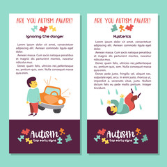 Autism. Early signs of autism syndrome in children. Vector illustration.