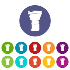 Brush powder icons color set vector for any web design on white background