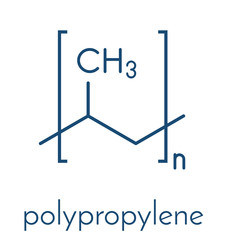 Polypropylene (polypropene, PP) plastic, chemical structure. Skeletal formula.