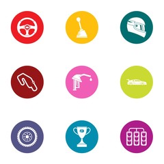 Road commerce icons set. Flat set of 9 road commerce vector icons for web isolated on white background