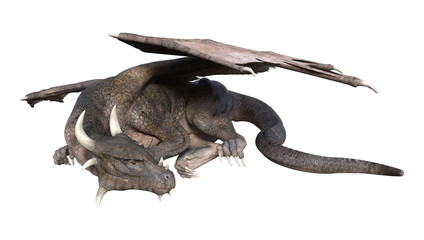 Fototapeta premium 3D Fantasy Fantasy Dragon na białym tle