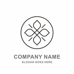 Geometric Circle Cross Pattern Flowers Morocco Interior Motif Decoration Business Company Stock Vector Logo Design Template