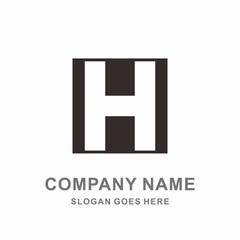 Monogram Letter H Geometric Square Architecture Interior Construction Business Company Stock Vector Logo Design Template