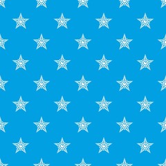 Spotted star pattern vector seamless blue repeat for any use