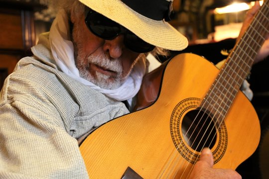 Musiker spielt auf der Gitarre (Gitarrenspieler)