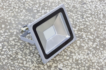 led light on grey background