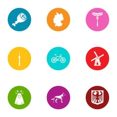 Male employment icons set. Flat set of 9 male employment vector icons for web isolated on white background