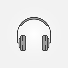 Fototapeta na wymiar On-Ear Headphones vector gray minimal icon
