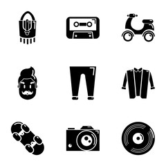 Beat icons set. Simple set of 9 beat vector icons for web isolated on white background