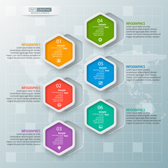 Abstract 3D Paper Infographics. Business template .Vector illustration