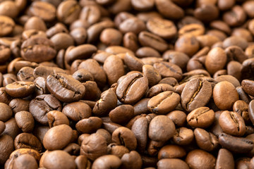 Brown roasted coffee beans