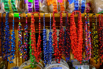 Fototapeta premium souvenirs, beads, street trade, Yablunivskyi pass, Carpathians, Ukraine