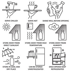 Food and drink cautions symbols