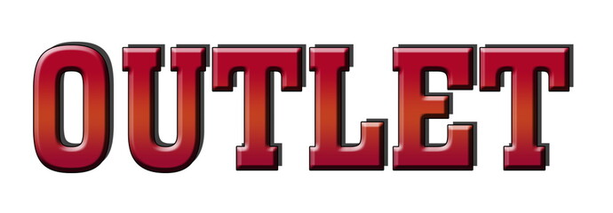 outlet red 3d post stamp logo banner