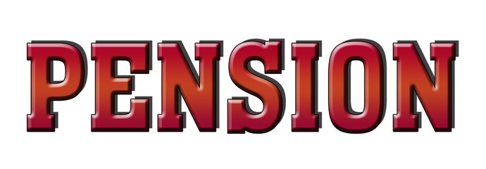 Pension red 3d post stamp logo banner