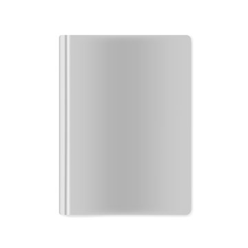 Closed Hardcover Book Blank Front Top View, Vector Mockup